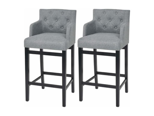 Tabourets de bar lot de 2 gris clair tissu 83924GSWQ