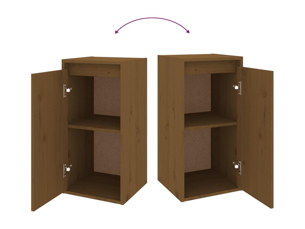 Meubles TV 2 pcs Marron miel Bois massif de pin 09381MAKM