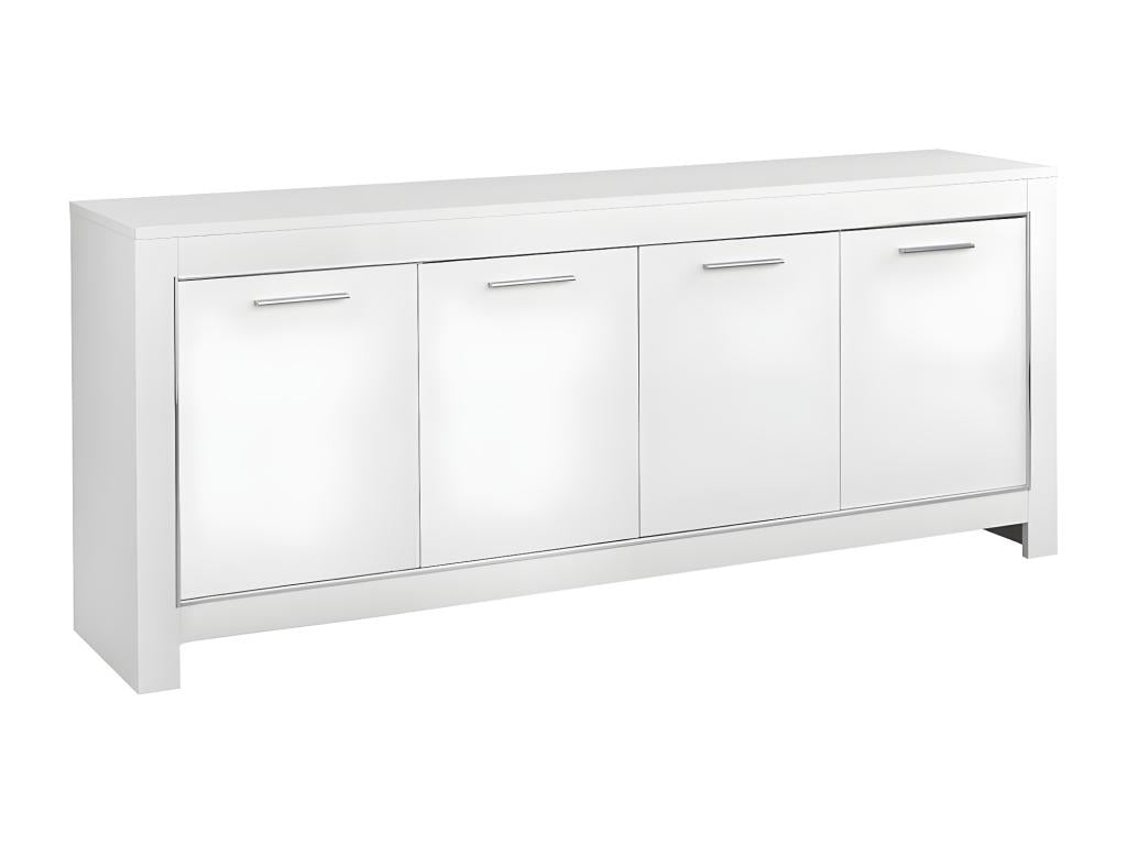 Maisonpuretop - Buffet 4 Portes L207cm Laqué Blanc Brillant 95145XJJP