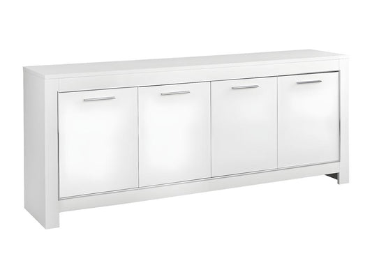 Maisonpuretop - Buffet 4 Portes L207cm Laqué Blanc Brillant 95145XJJP