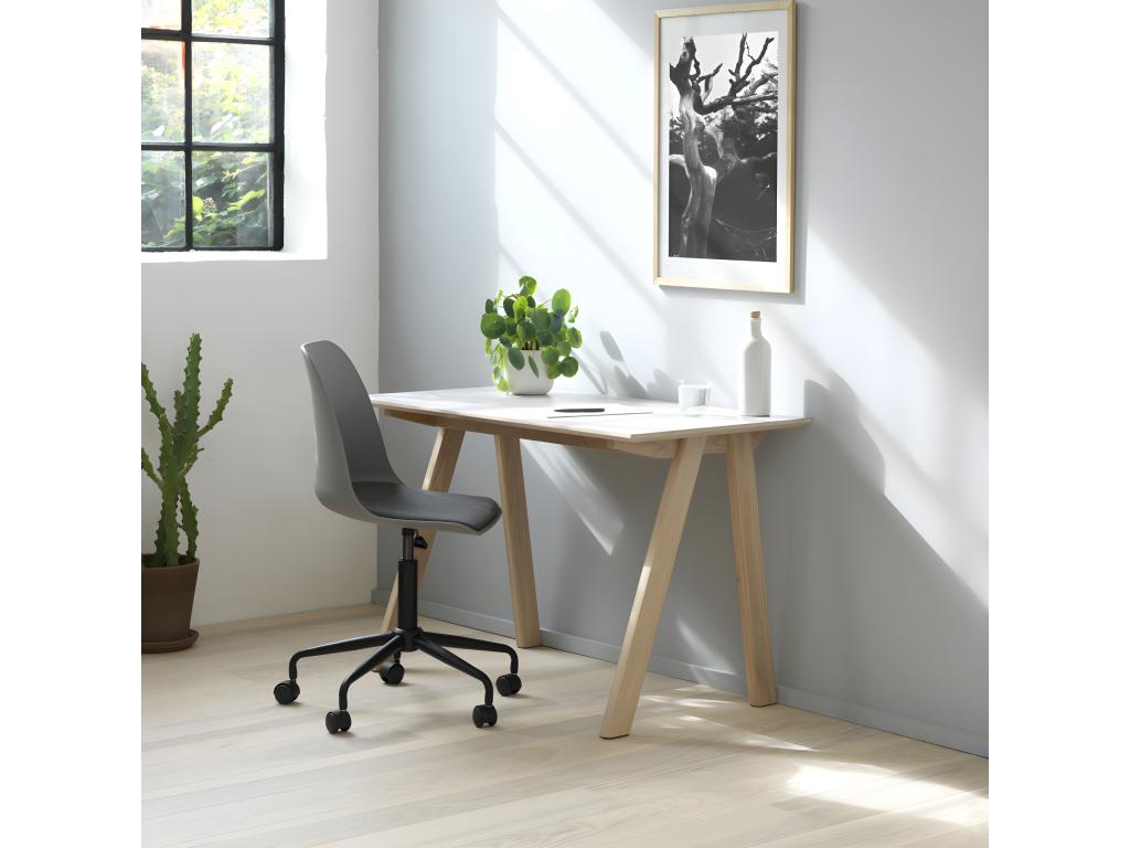 Maisonpuretop - Chaise de bureau en plastique et métal Couleur - Gris 66668AWNS