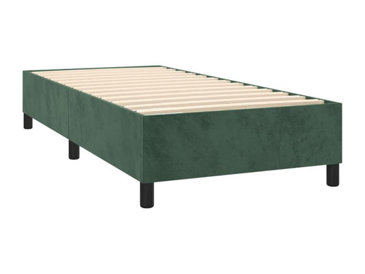 Sommier tapissier matelas et LED Vert foncé 100x200 cm Velours 71436PDVI