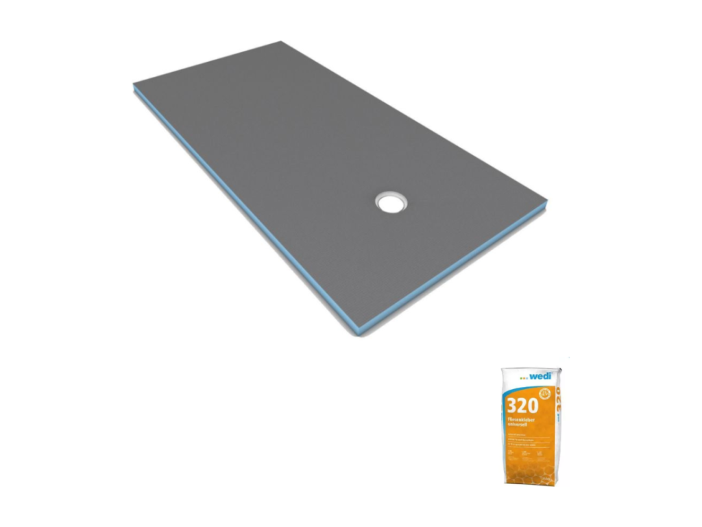 Receveur de douche à carreler 120x90 Maisonpuretop Primo rectangle écoulement excentré colle 320 69137WHDF