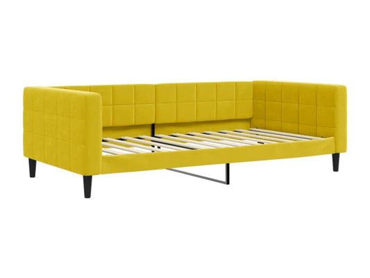Lit de jour avec lit gigogne jaune 100x200 cm velours 02138YBCA