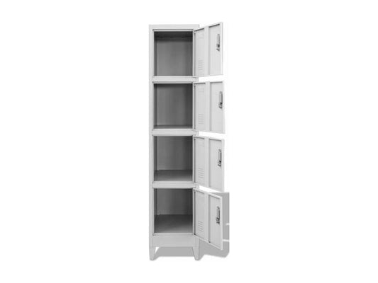 Armoire de bureau 4 portes métal gris Artvivrestore 99720HYZC
