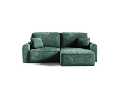 Canapé d'angle réversible convertible 3 places coffre Maisonpuretop bouclé Vert Sapin 07943PHZA