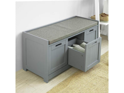 Banc de Rangement avec Coussin Rembourré Meuble d'Entrée Coffre à Chaussures FSR80-SG 10917GKEI