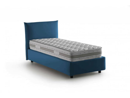 Lit simple Artvivrestore Lit coffre avec revêtement en tissu Made in Italy Ouverture frontale avec matelas 80x190 cm inclus Bleu 63258FGMZ