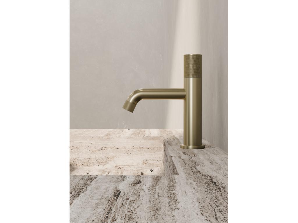 Mitigeur lavabo design Doré brossé - Maisonpuretop 96018QRBV