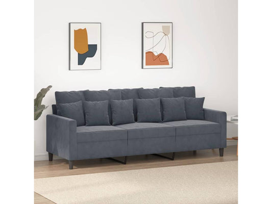 Canapé à 3 places Gris foncé 180 cm Velours 39422ORCH