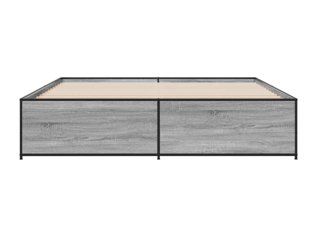 Cadre de lit Maisonpuretop gris 180x200 cm bois d'ingénierie et métal 54520JLGL