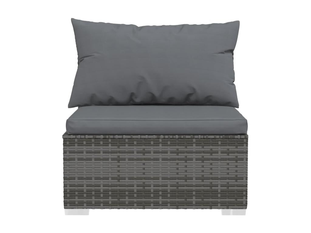 Salon de jardin 5 pièces avec coussins résine tressée gris 12155LBZC