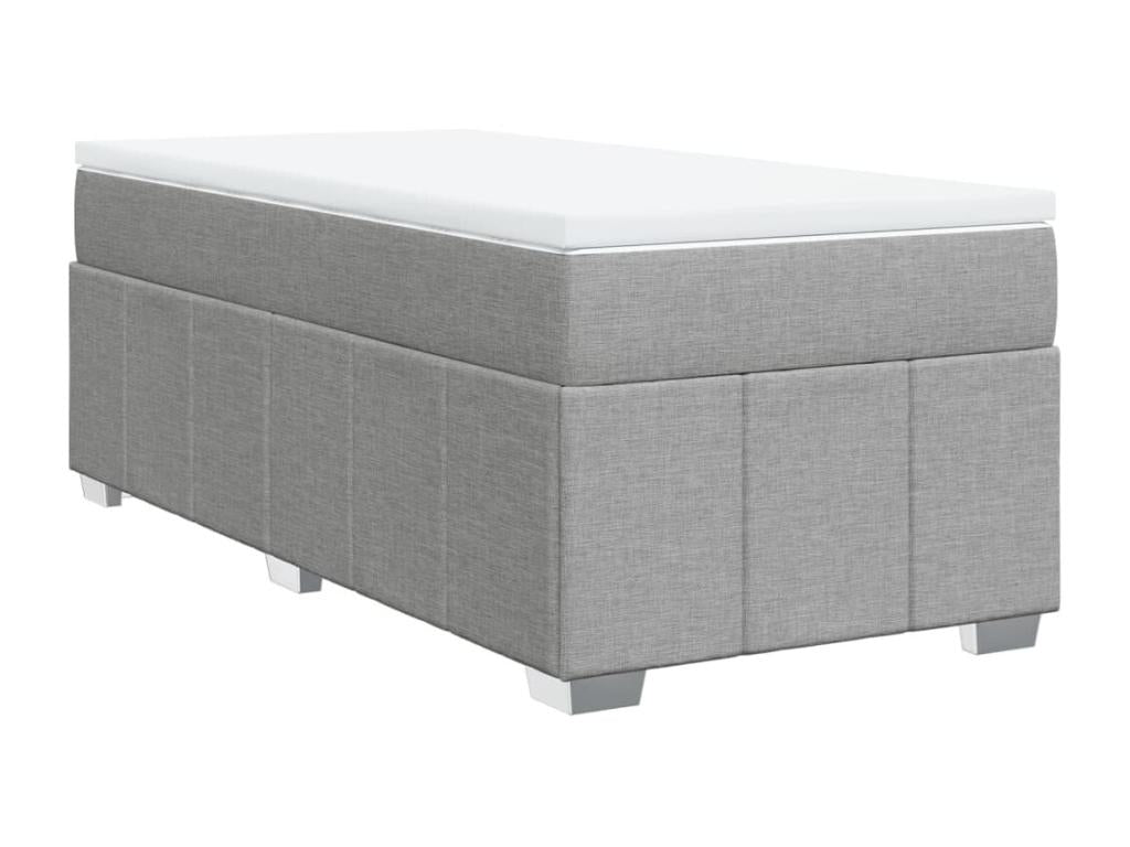Sommier à Maisonpuretop de lit avec matelas Gris clair 90x200 cm Tissu 42745HUKA
