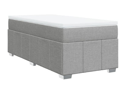 Sommier à Maisonpuretop de lit avec matelas Gris clair 90x200 cm Tissu 42745HUKA