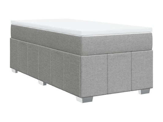 Sommier à Maisonpuretop de lit avec matelas Gris clair 90x200 cm Tissu 42745HUKA