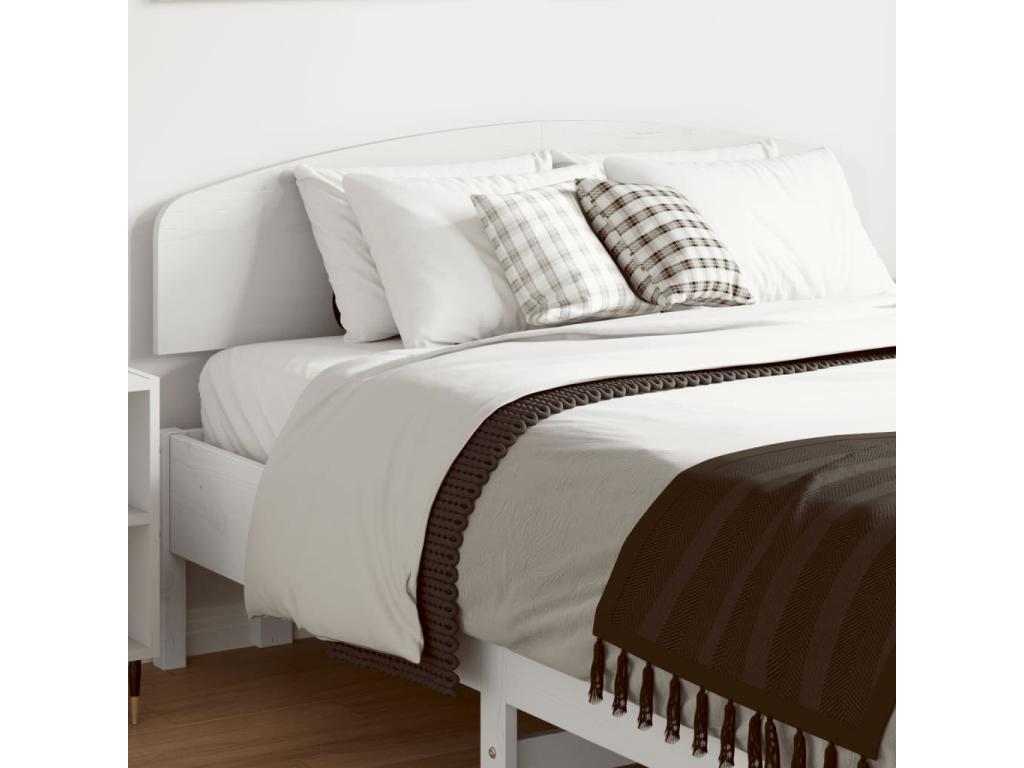 Tête de lit blanc 135cm bois massif de pin 89743NURO