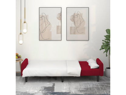 Canapé-lit 2 places rouge bordeaux velours 79466ZQPO