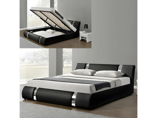 Lit Coffre Sommier Relevable Maisonpuretop - Couleurs - Noir Tailles - 160x200 16668RSYM