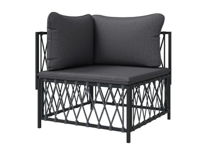 Canapé d'angle de jardin avec coussins anthracite tissu tissé 10562DZML