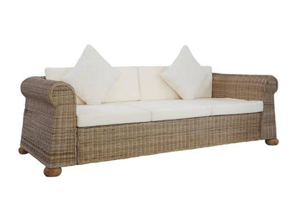 Canapé à 3 places avec coussins Rotin naturel 97444FFNA