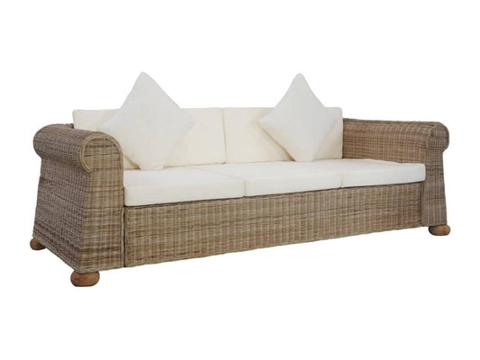 Canapé à 3 places avec coussins Rotin naturel 97444FFNA