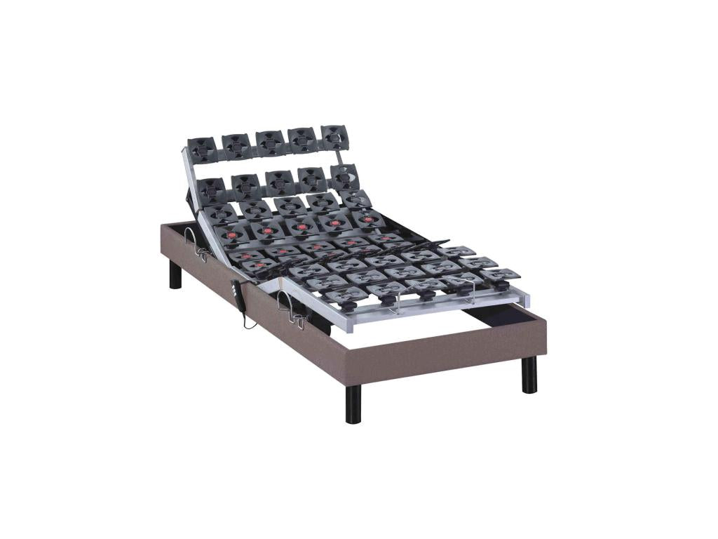 Sommier électrique de relaxation tout plots tissu Maisonpuretop 80x200 87469BNWB