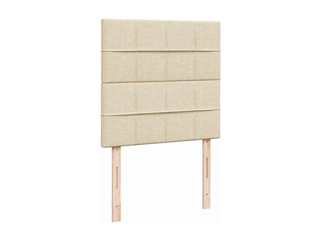 Sommier à Maisonpuretop de lit avec matelas Crème 80x200 cm Tissu 93206VLDQ