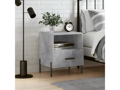 Table de chevet gris béton 40x35x47,5 cm bois d'ingénierie 04730RJSR