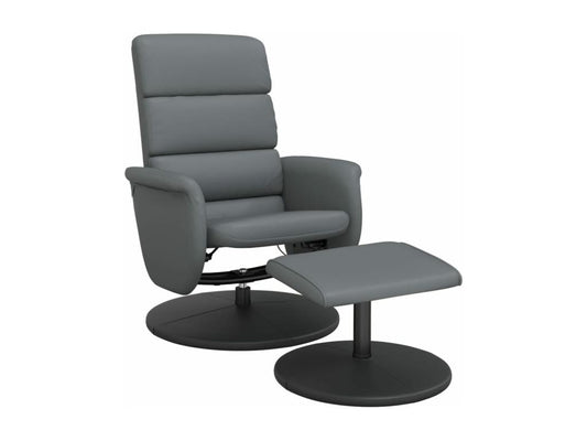 Fauteuil inclinable avec repose-pied gris similicuir 11876ISBD