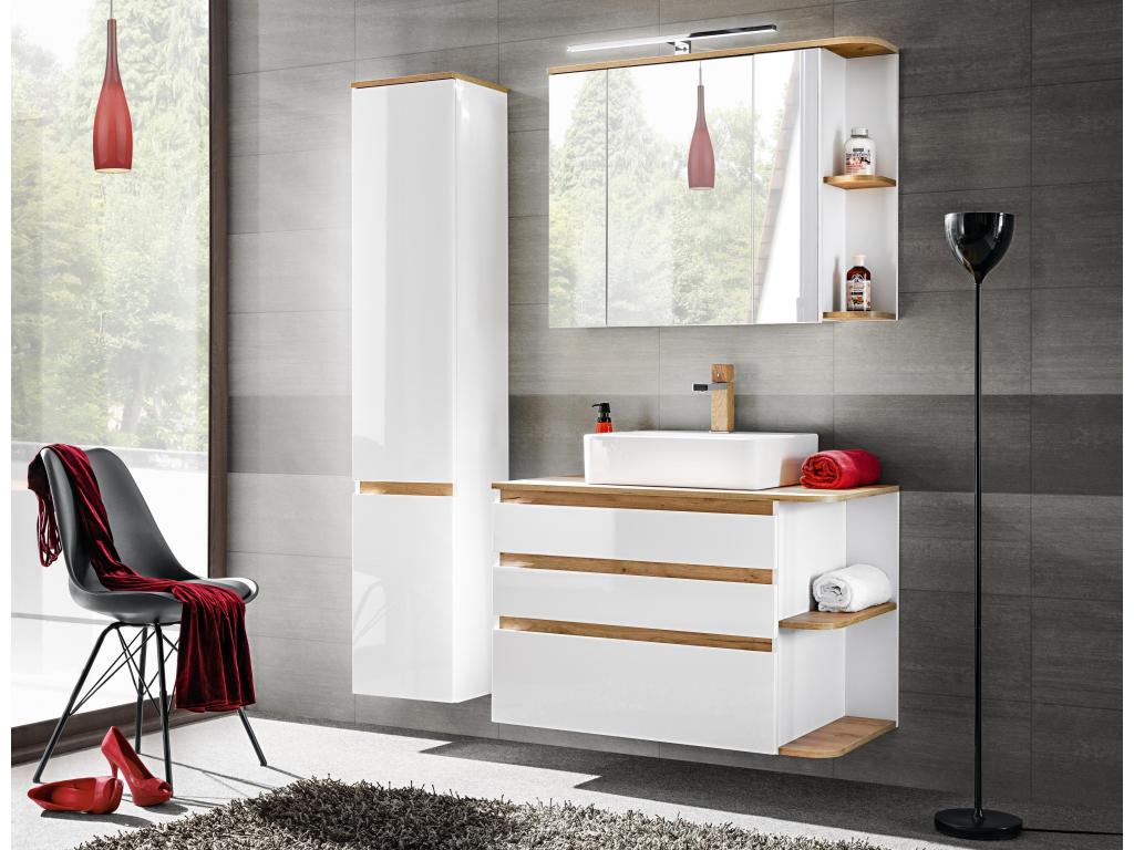 Armoire Sous Lavabos Maisonpuretop CUW94 3D 94x50x64 Blanc 54554USNV