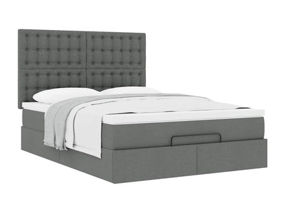 Cadre de lit Maisonpuretop avec matelas gris foncé 140x200 cm tissu 53893ZINU