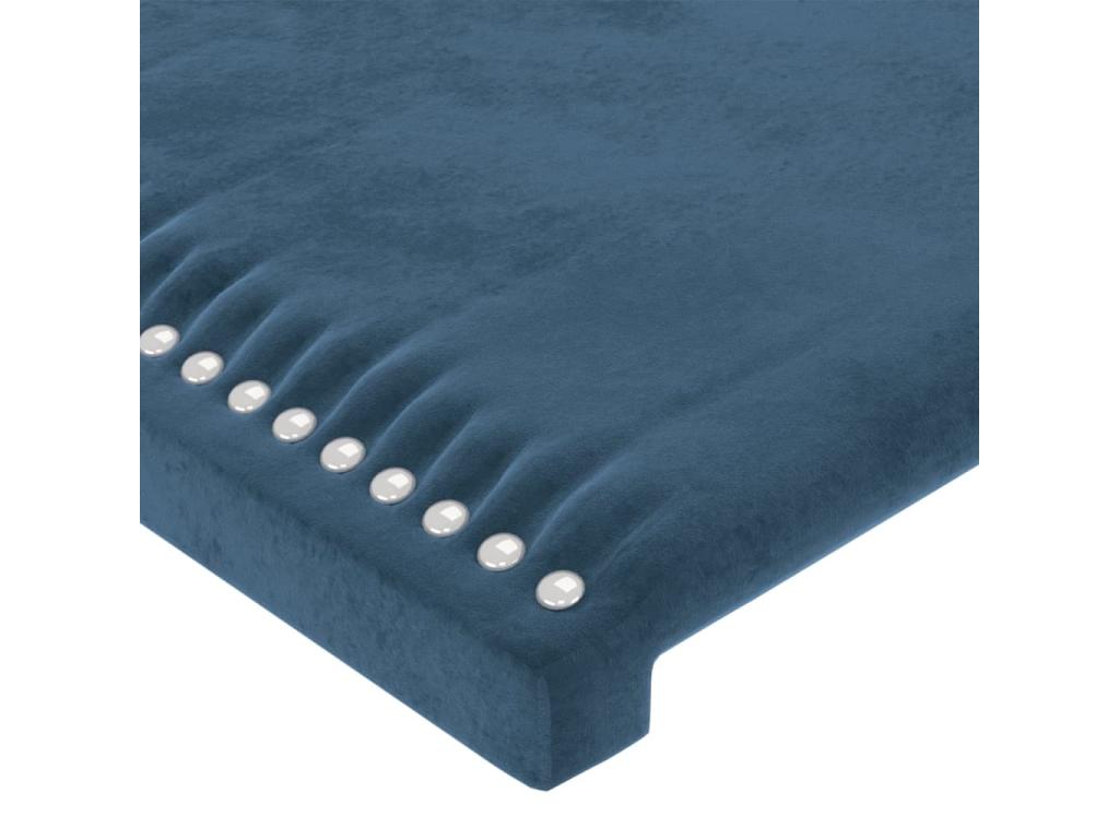 Tête de lit avec oreilles Bleu foncé 93x23x118/128 cm Velours 25060ZAJV