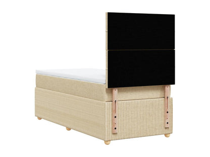 Sommier à Maisonpuretop de lit avec matelas Crème 80x200 cm Tissu 93206VLDQ