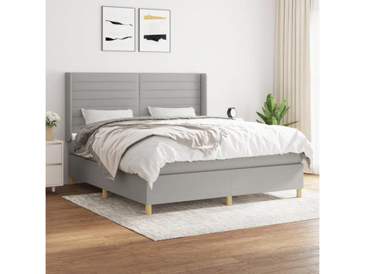 Lit à sommier tapissier avec matelas Gris clair 180x200cm Tissu 49298ZZOJ