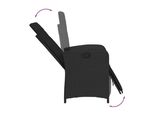 Ensemble à manger de jardin coussins 5 pièces Noir Résine tressée 26095YZMP