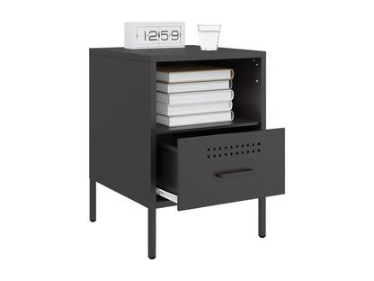 Tables de chevet 2 pcs noir 36x39x50.5 cm acier 24122ZLBQ