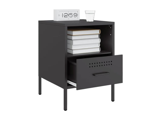 Tables de chevet 2 pcs noir 36x39x50.5 cm acier 24122ZLBQ