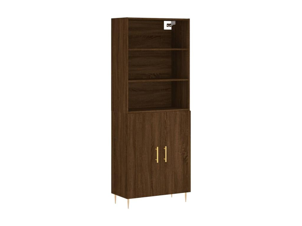 Buffet haut Chêne marron 69,5x34x180 cm Bois d'ingénierie 74846ZFXI