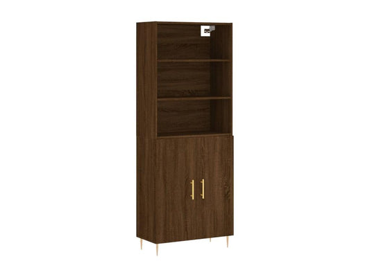 Buffet haut Chêne marron 69,5x34x180 cm Bois d'ingénierie 74846ZFXI