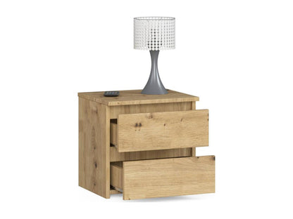 Table de chevet Bois MDF Maisonpuretop 40x35x40 cm 2 tiroirs 30x30 cm 03277JFER