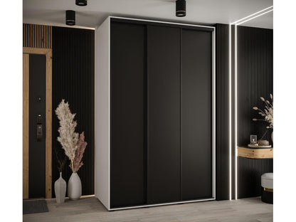 ARMOIRE Maisonpuretop 1 À PORTES COULISSANTES 235.2/150/60 3 portes Blanc/Noir/Noir 75051POSG