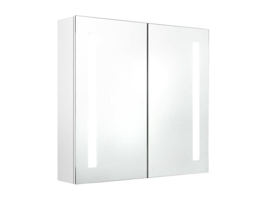 Armoire de salle de bain à miroir LED Blanc brillant 62x14x60 02956YDGR
