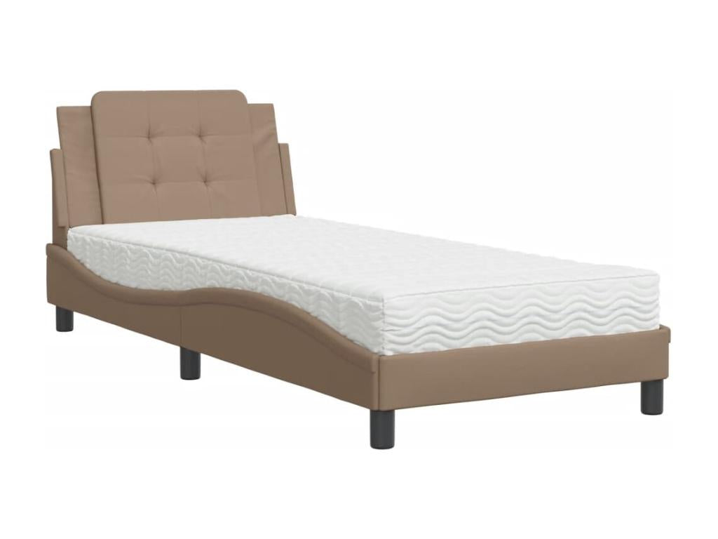Lit avec matelas cappuccino 90x200 cm similicuir 27831SYHA