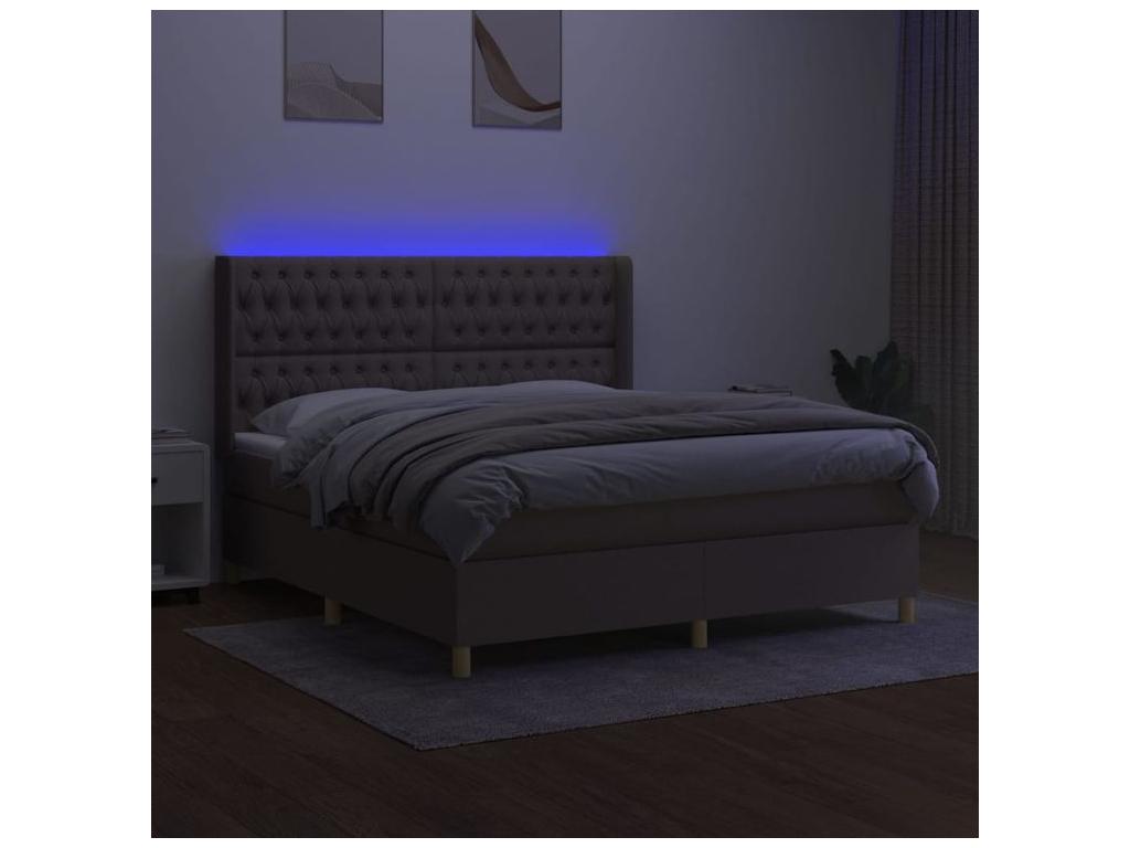 Sommier à Artvivrestore de lit matelas et LED Artvivrestore 160x200 Tissu 76424UJKG