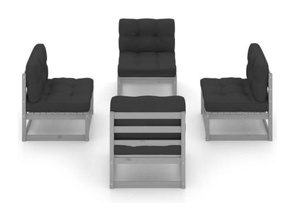 Salon de jardin 4 pièces avec coussins Bois de pin massif 27440URLT