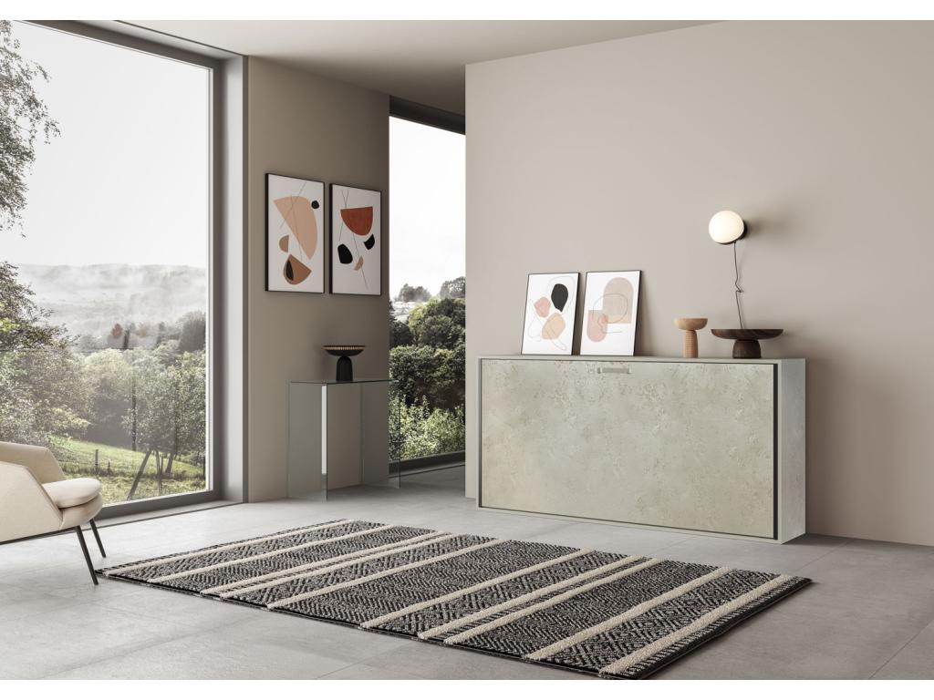 Armoire lit escamotable horizontale 1 couchage 85 Artvivrestore Cachemire 68371IIAW