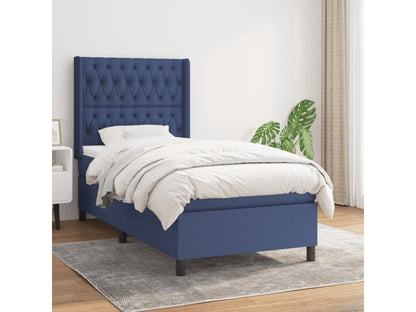 Lit à sommier tapissier avec matelas Bleu 90x190 cm Tissu 76794KUIQ