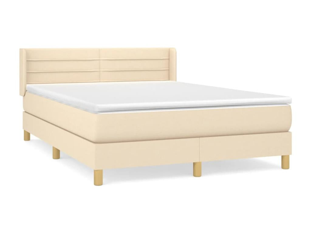 Lit à sommier tapissier avec matelas Crème 140x200 cm Tissu 22529ADVI