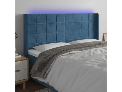 Tête de lit à LED Bleu foncé 203x16x118/128 cm Velours 97917BRRP