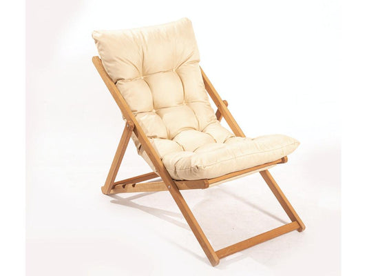 Ensemble 2 chaises de jardin et 1 table basse Purrault Bois massif clair et Tissu Blanc crème 56989XYBW